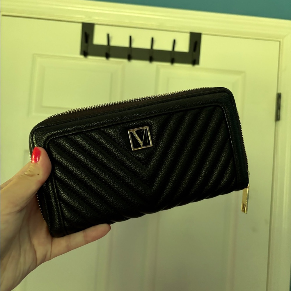 Victoria's Secret Black Chevron Wallet